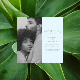 Convite Imagem Azul Icy Elegante Salvar a Data