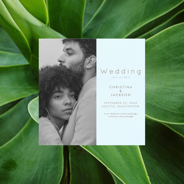 Convite Imagem Azul Icy Elegante Salvar a Data (Criador carregado)