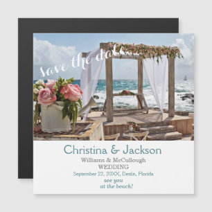Convite Imagem de Casamento na Praia Salve a Data Casament