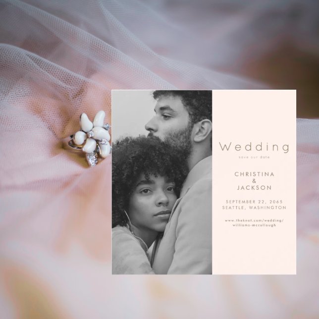 Convite Imagem do Blush Elegante Salva a Data (Criador carregado)