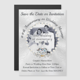Convite Ímãs de Foto Salve a Data CASAMENTO ou ANIVERSÁRIO