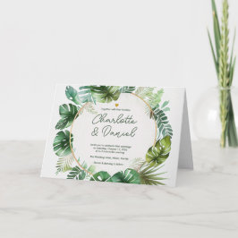 Convite Impressão de Aquarela Tópica | Dobrado | Casamento