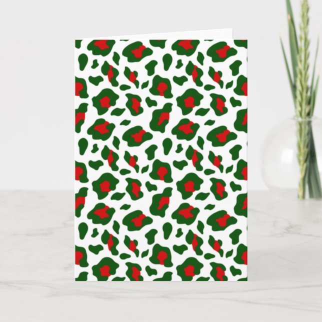 Convite impressão de leopardo de natal feio (Frente)