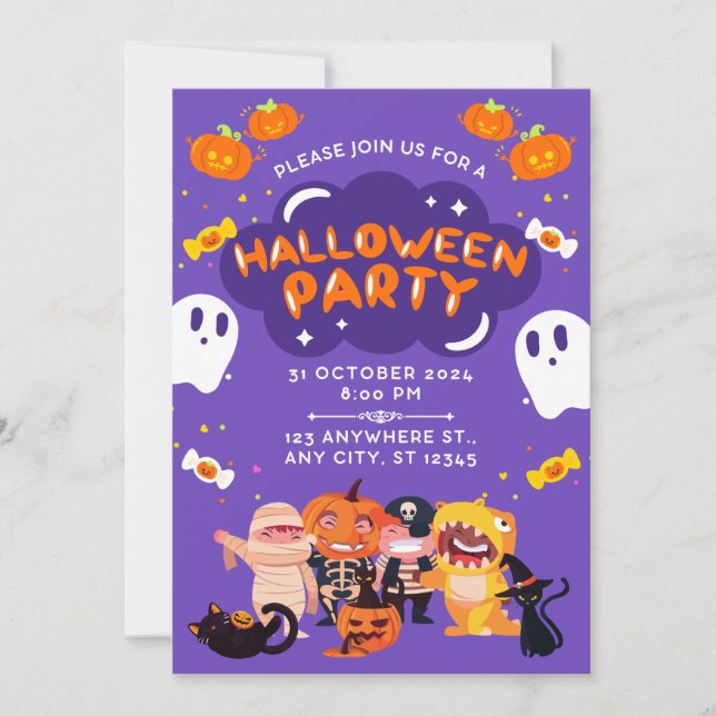 Convite Incrível para Festa de Halloween (Frente)