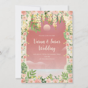 Convite indiano digital cartão de casamento indian