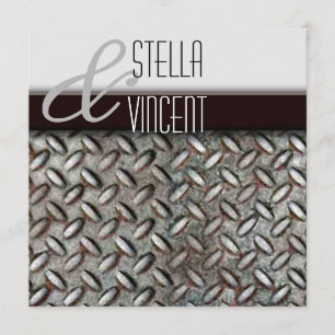 Convite industrial do casamento de Diamondplate