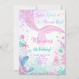 Convite Infantil de 6 Anos da Sereia