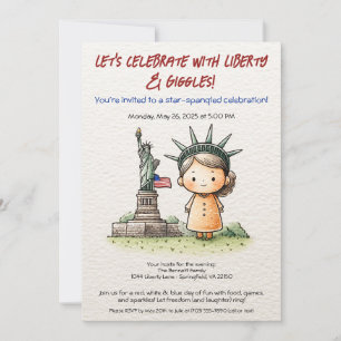 Convite Infantil para 4 de Julho – Adorável Liberd