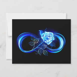 Convite Infinito brilhante com rosa azul