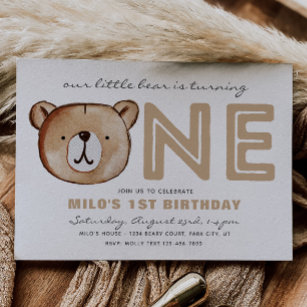 Convite inicial   Convite de aniversário do urso