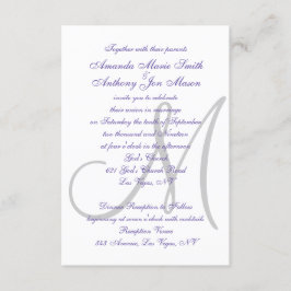 Convite Inicial De Casamento Ultra Violet Elegante