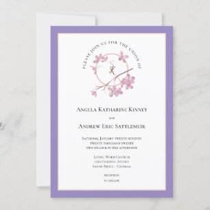 Convite inicial de lavanda Blossom de ameixa