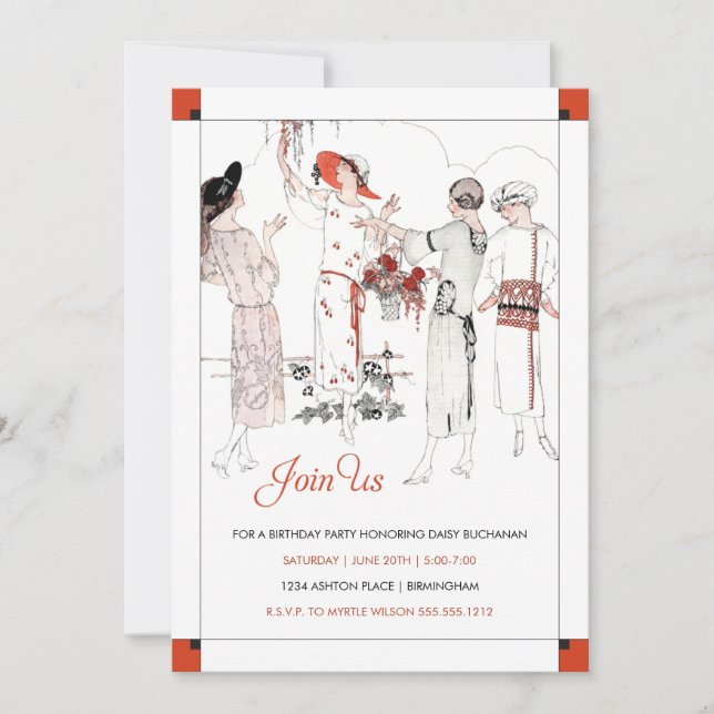 Convite inspirado no Grande Gatsby (Frente)