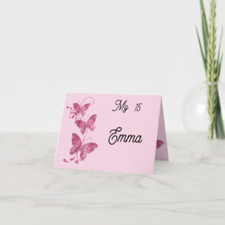 Convite Invitación plegable quinceañera mariposas