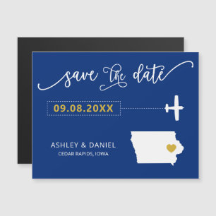 Convite Iowa Wedding Save the Date Card, Mapa