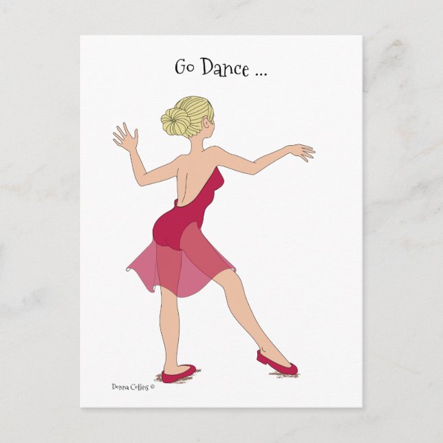 Convite Ir Cartão postal de dança (Frente)