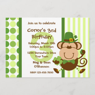 Convite irlandês afortunado do aniversário do