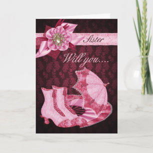Convite Irmã Bridesmaid, será minha dona de Bridesmaid?