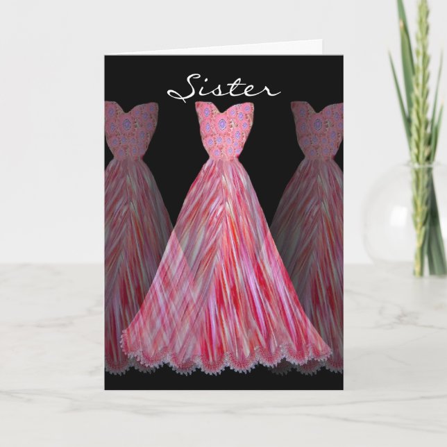 Convite IRMÃ - vestidos VERMELHOS da CHAMA da madrinha de (Frente)