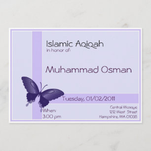 Convite Islâmico Aqiqa - celebração de bebê menino