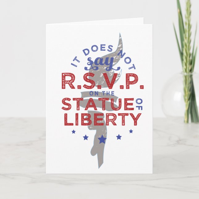 Convite Isso Não Diz RSVP na Estátua da Liberdade (Frente)