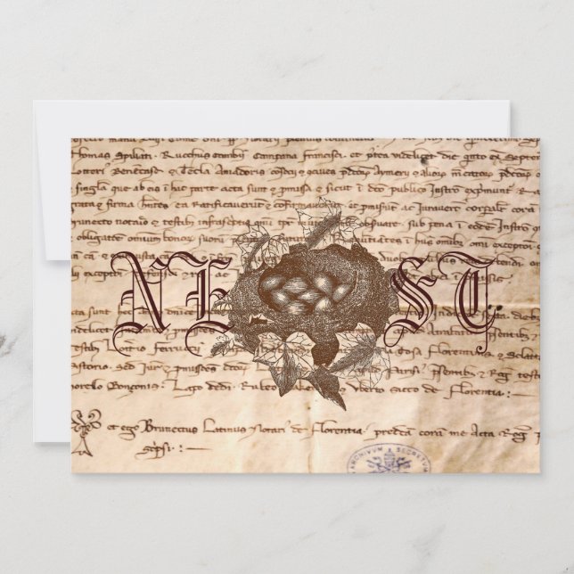 Convite italiano do ninho do vintage ou cartão (Frente)