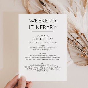 Convite Itinerário de Aniversário de Fim de Semana