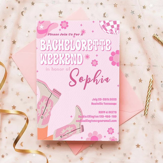 Convite Itinerário de Fim de Semana de Bachelorett (Criador carregado)
