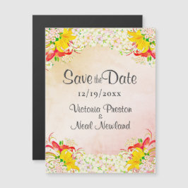 Convite Jardim de Flores de Lírio Casamento Salve a Data