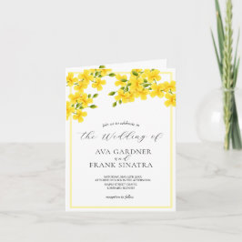 Convite Jardim Floral Amarelo De Aquarela Com Casamento Fo