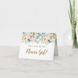 Convite Jardim Pastel Floral Você Será Minha Menina de Flo