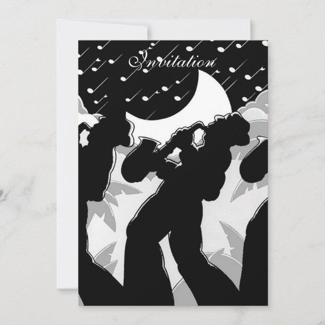 Convite Jazz Preto E Branco (Frente)