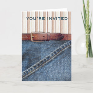 Convite Jeans and Stripes Invitation