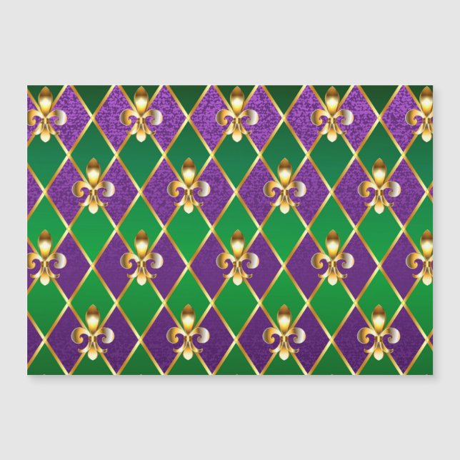Convite Jewelry Background Mardi Gras (Frente)