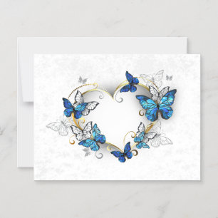 Convite Jewelry Heart with Butterflies Morpho