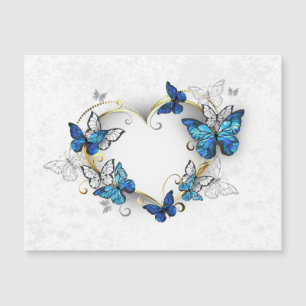 Convite Jewelry Heart with Butterflies Morpho