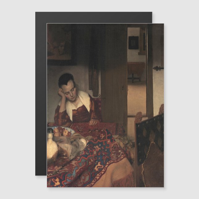Convite Johannes Vermeer, Jovens Mulheres Dormindo (Frente/Verso)