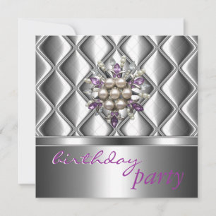 Convite Joia Cristal Rouxo Prateado Violeta