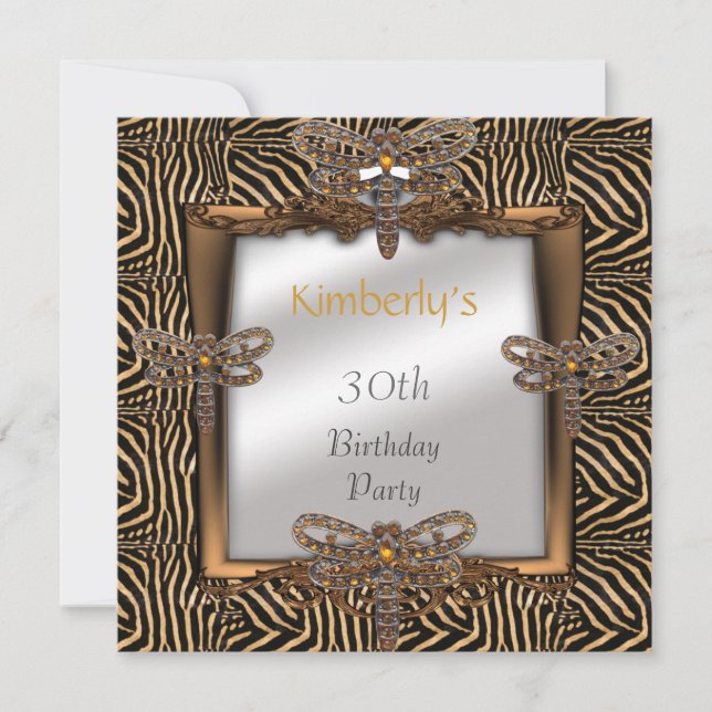 Convite Jóia Elegante Bronze Animal Libélula (Frente)