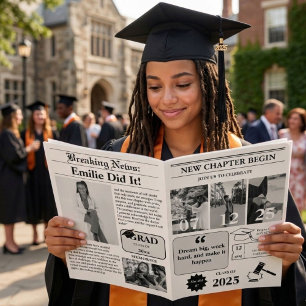 Convite Jornal de Formandos minimalista moderno