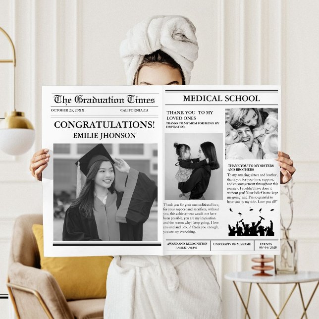 Convite Jornal de Formandos ModernoMinimalista (Criador carregado)