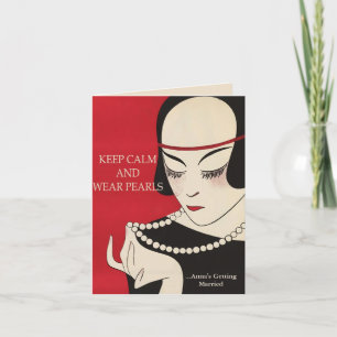 Convite Keep Calm and Wear Pearls Deco Shower Invitation