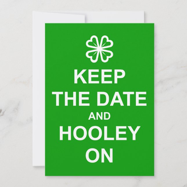 Convite 'Keep the Date and Hooley On' (Frente)
