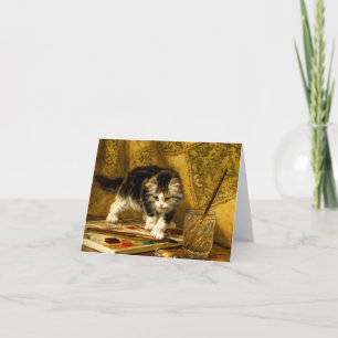 Convite Kitten com pintura e escovas