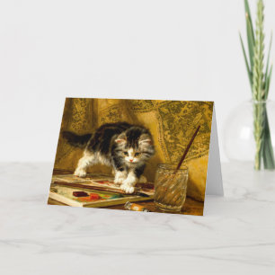 Convite Kitten com pintura e escovas