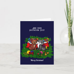 Convite Kitty e Cachorrinho, Feliz Natal