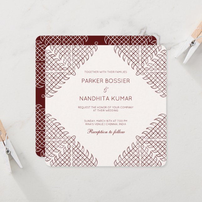 Convite Kolam Wedding (Frente/Verso In Situ)