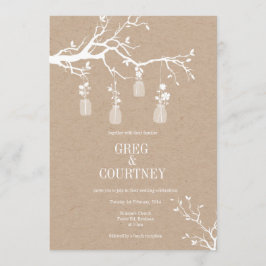 Convite Kraft do frasco de pedreiro