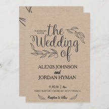 Convite Kraft Wedding