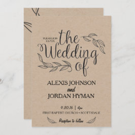 Convite Kraft Wedding